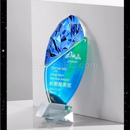 礼品订购炫彩变色水晶奖座广告
