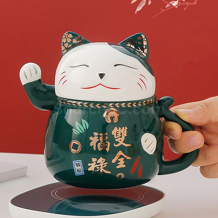 礼品订购招财猫陶瓷杯广告
