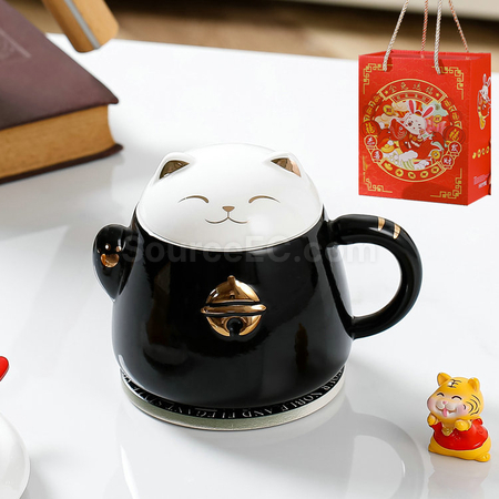礼品订购招财猫陶瓷杯广告
