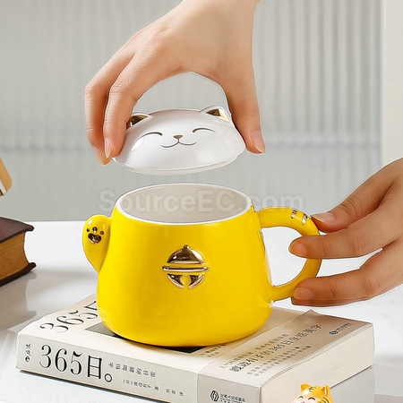 礼品订购招财猫陶瓷杯广告
