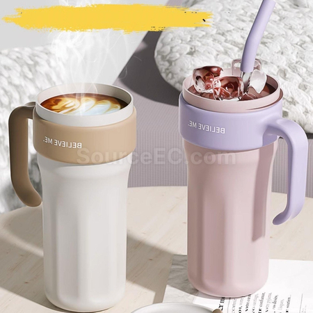 礼品订购1200ML保温咖啡杯广告