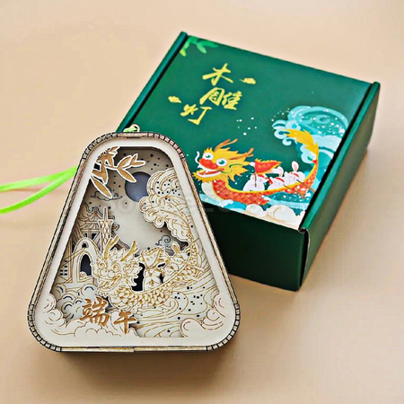 礼品订购端午3D木雕氛围灯广告