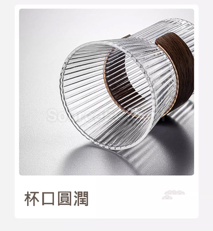 礼品订购日式竖纹泡茶隔热玻璃杯广告