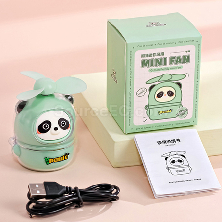 礼品订购熊猫迷你风扇广告