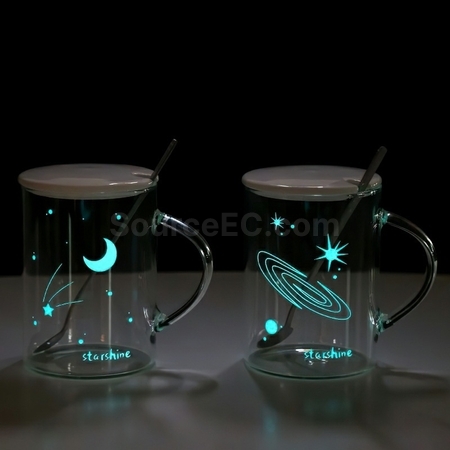 带盖星空夜光玻璃杯