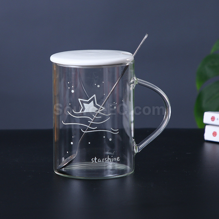 礼品订购带盖星空夜光玻璃杯广告