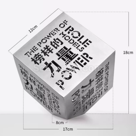 礼品订购金属魔方镂空发光奖杯广告