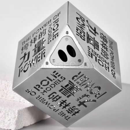 礼品订购金属魔方镂空发光奖杯广告