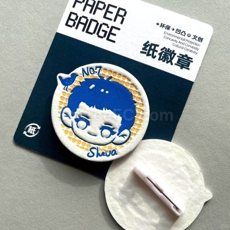 礼品订购异形活版棉纸徽章定制广告