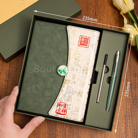 礼品订购A5国潮笔记本三折高颜值拼色记事本商务办公高档礼盒套装广告