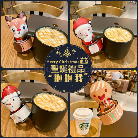 礼品订购可爱卡通立体圣诞节皮质啪啪圈广告
