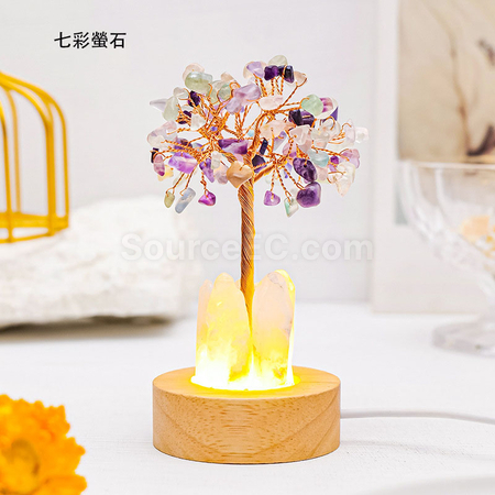 礼品订购水晶发财树小夜灯广告