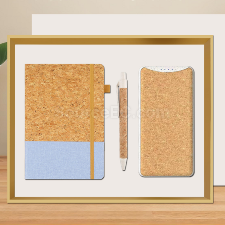 礼品订购创意环保软木麦秸秆商务套服广告