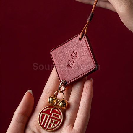 礼品订购真皮手工铃铛福牌挂件广告