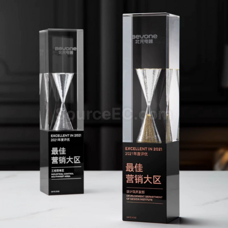 礼品订购沙漏水晶奖座广告
