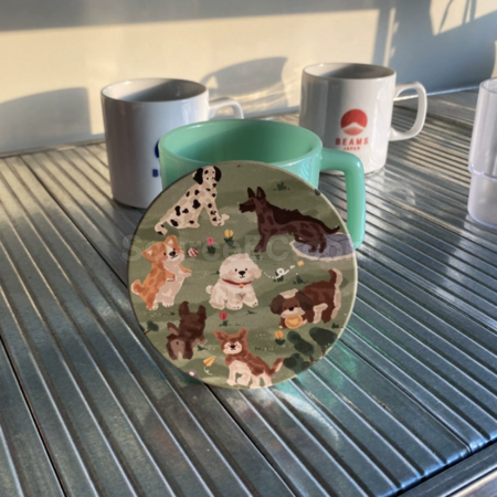 礼品订购可爱小狗杯垫广告
