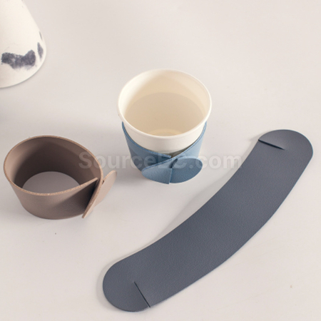 礼品订购北欧ins皮革奶茶杯套广告