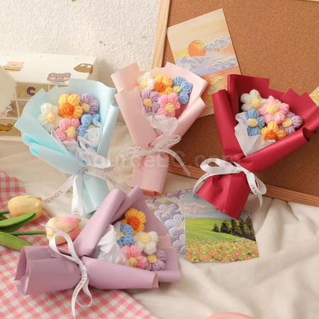 礼品订购生日情人节创意针织花泡芙花小花束广告