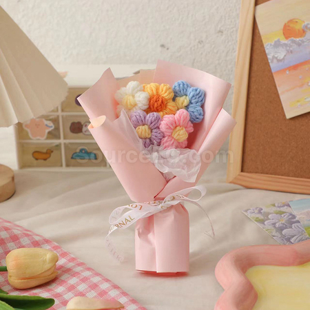 礼品订购生日情人节创意针织花泡芙花小花束广告