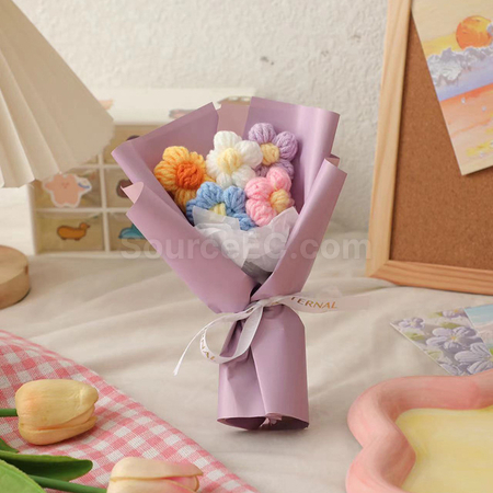 礼品订购生日情人节创意针织花泡芙花小花束广告