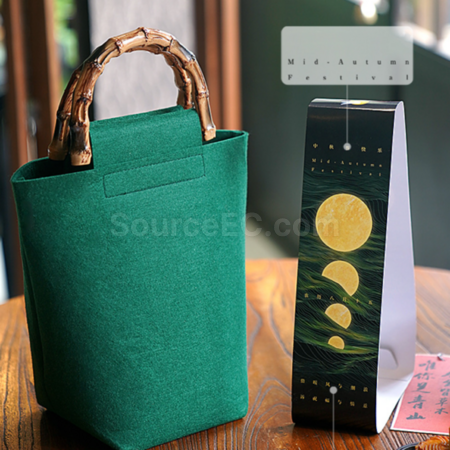 礼品订购竹节毛毡礼品手提袋广告
