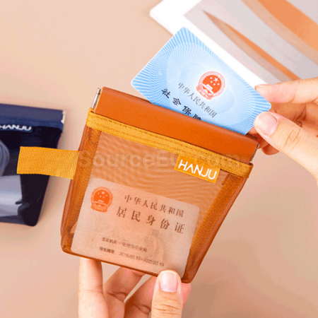 礼品订购弹片开口网纱收纳袋广告