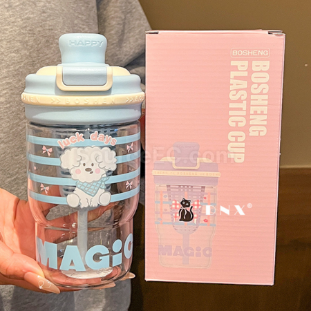 礼品订购Tritan可爱吸管水杯广告