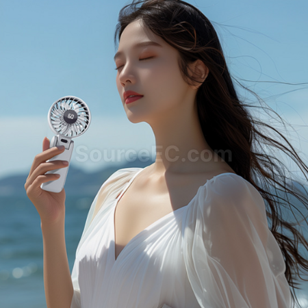 礼品订购挂脖折叠数显风扇广告