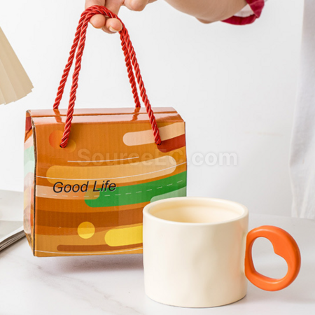 礼品订购爱心手柄陶瓷杯广告