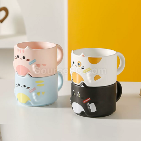 礼品订购猫咪马克杯陶瓷咖啡杯广告