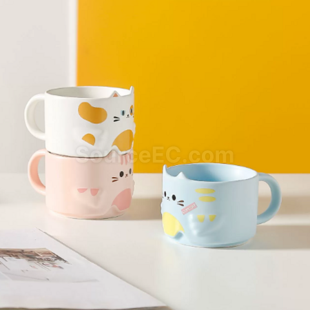 礼品订购猫咪马克杯陶瓷咖啡杯广告