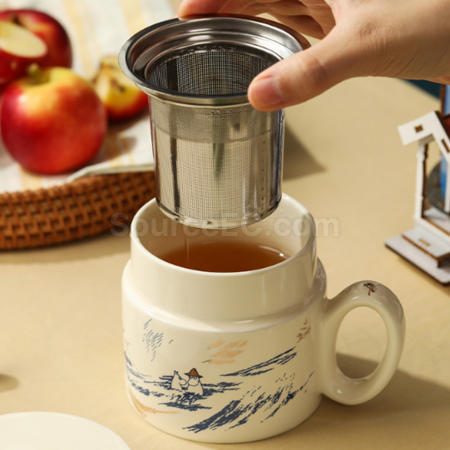 礼品订购moomin带滤网马克杯广告