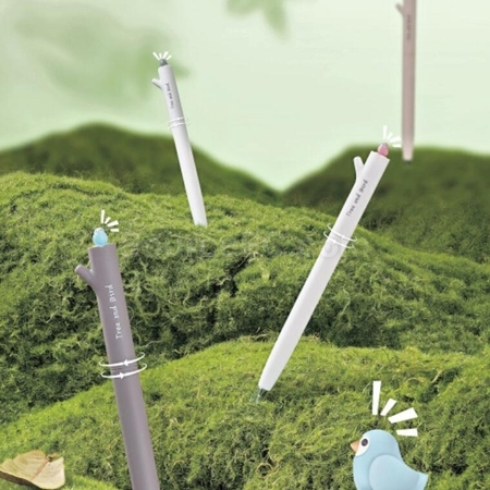 礼品订购旋转小鸟扭扭中性笔广告