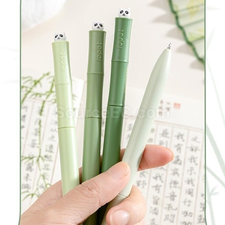礼品订购熊猫扭扭旋转出芯中性笔广告