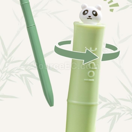礼品订购熊猫扭扭旋转出芯中性笔广告
