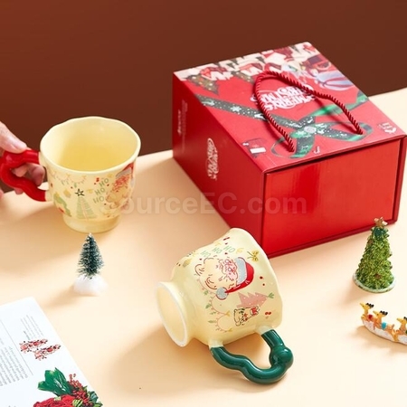 礼品订购圣诞杯创意陶瓷马克杯广告