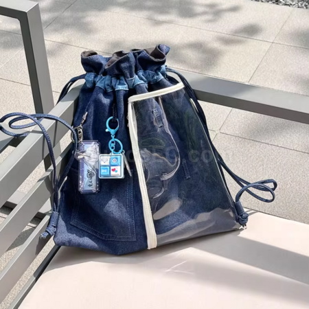 礼品订购牛仔抽绳束口双肩包痛包广告