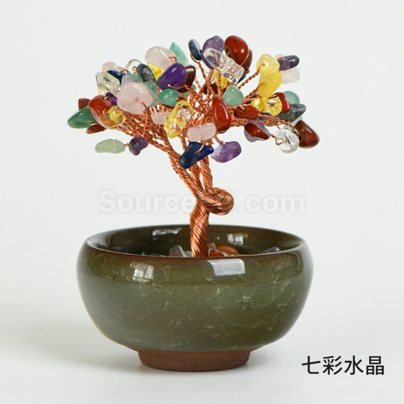 礼品订购盆景水晶树广告
