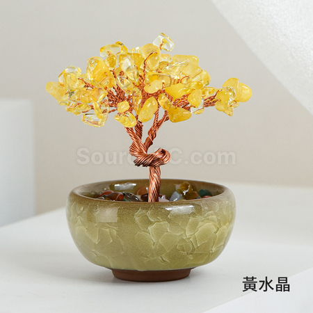 礼品订购盆景水晶树广告