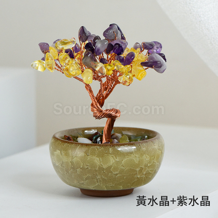 礼品订购盆景水晶树广告