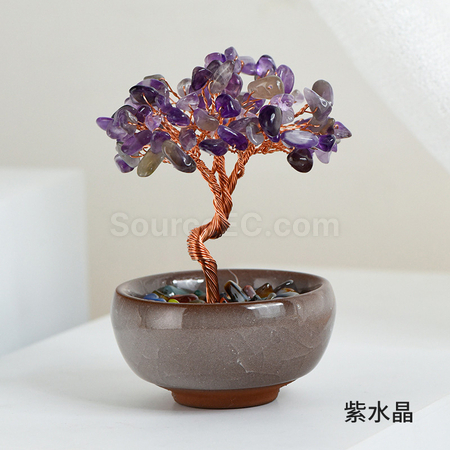 礼品订购盆景水晶树广告