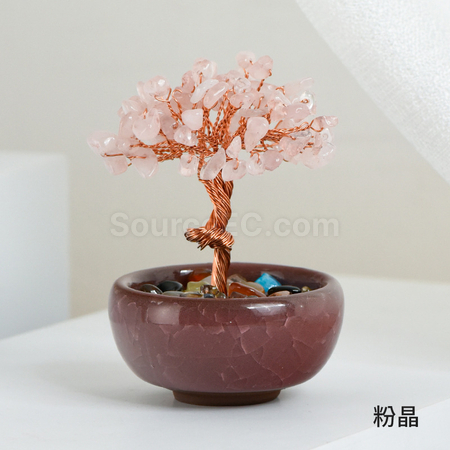 礼品订购盆景水晶树广告
