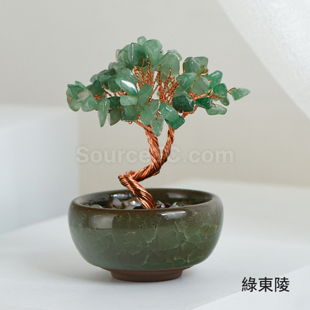 礼品订购盆景水晶树广告