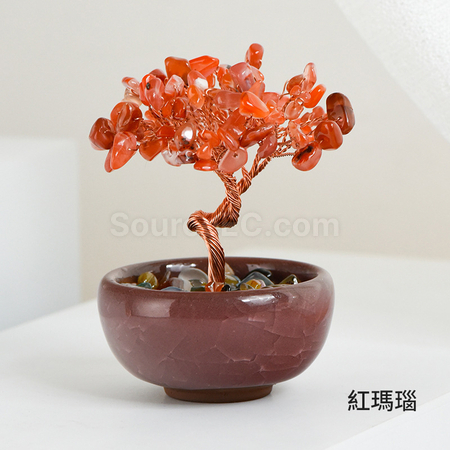 礼品订购盆景水晶树广告