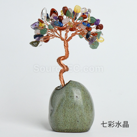 礼品订购禅意盆景水晶树广告