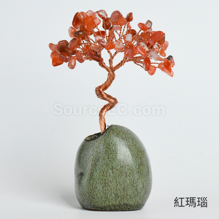 礼品订购禅意盆景水晶树广告