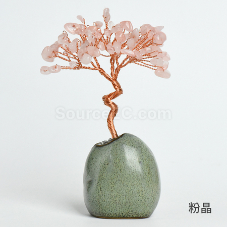 礼品订购禅意盆景水晶树广告
