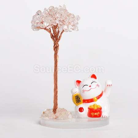 礼品订购招财猫水晶树广告