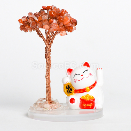 礼品订购招财猫水晶树广告