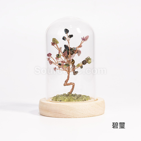 礼品订购水晶树碎石摆件广告
